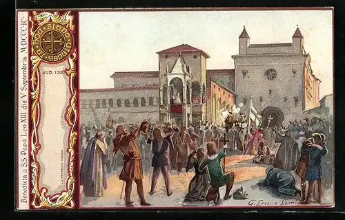 Künstler-AK Benedicta a S.S. Papa Leo XIII die Septembris MDCCCIC