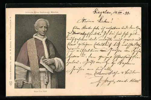 AK Papst Leo XIII. im Ornat