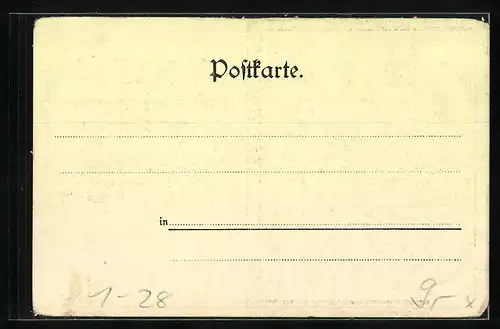 Lithographie Germania mit Schwert u. Reichsfahne und berittener Fürst Otto v. Bismarck mit Krone und Pickelhaube