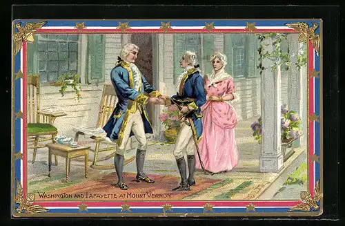 Künstler-AK Washington and Lafayette at Mount Vernon