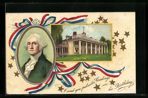 Künstler-AK Portrait von Washington, Villa