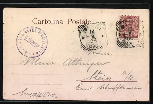 AK Capri, Ortsansicht aus der Vogelschau