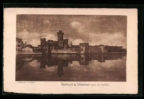 Künstler-AK Sirmione /Lago di Garda, Castello di Sirmione