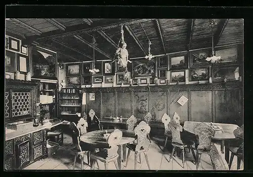 AK Bozen, Gasthaus Batzenhäusl, Innenansicht