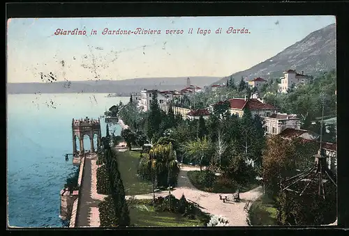 AK Gardone-Riviera, Giardino verso il lago di Garda