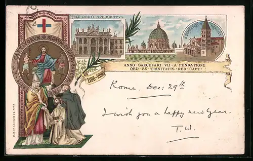 Lithographie Roma, Petersdom, Basilica, Heilige