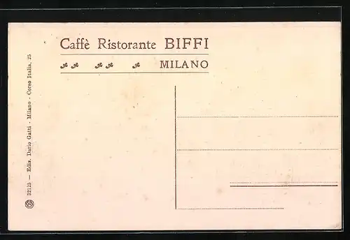 AK Milano, Caffè Ristorante Biffi, Salone Bar