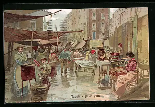 Künstler-AK Napoli, Basso Porto