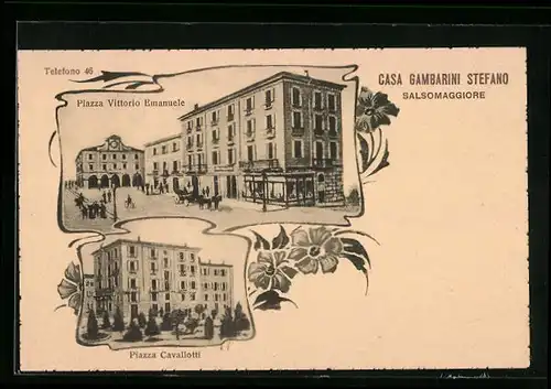 AK Salsomaggiore, Casa Gambarini Stefano, Piazza Vittorio Emanuele, Piazza Cavallotti