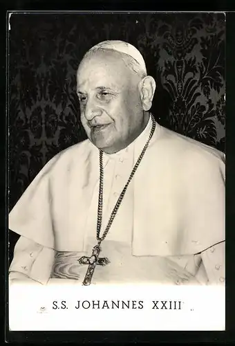 AK Papst Johannes XXIII. mit Kreuzkette