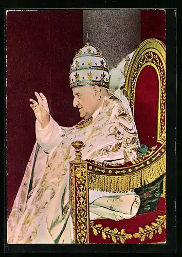 AK Papst Johannes XXIII. mit Tiara