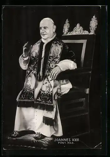AK Papst Johannes XXIII. auf seinem Thron