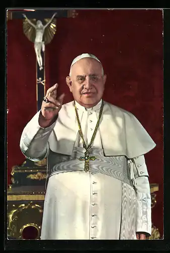 AK Papst Johannes XXIII. blickt an der Kamera vorbei