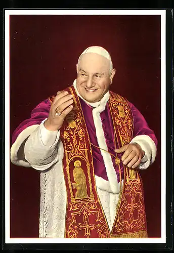 AK Papst Johannes XXIII. lächelt zur Seite