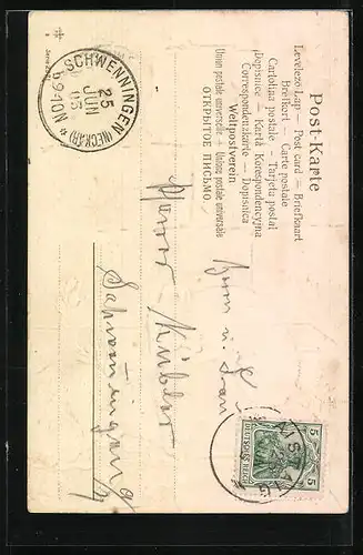 Lithographie Zwei weisse Mäuse laben sich an einer Weizenähre