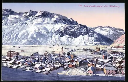 AK Andermatt, Ortsansicht gegen den Bätzberg