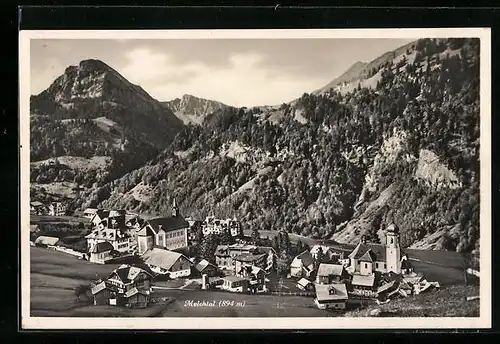 AK Melchtal, Ortspartie aus der Vogelschau