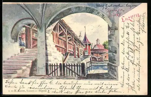 Künstler-AK Luzern, Ortsansicht