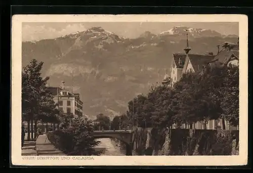 AK Chur, Obertor mit Brücke und Calanda