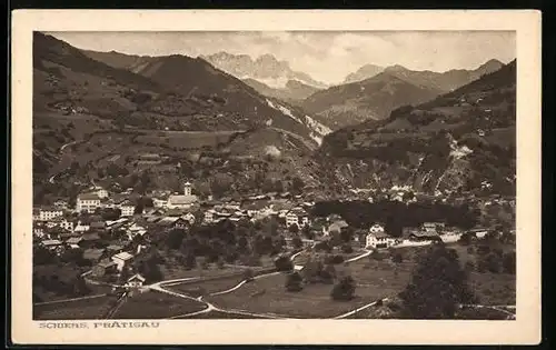 AK Schiers /Prätigau, Ortsansicht aus der Ferne