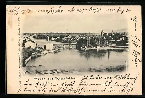 AK Rheinfelden, Ortsansicht mit Brücke