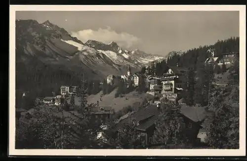 AK Arosa, Blick zur Dorfkirche