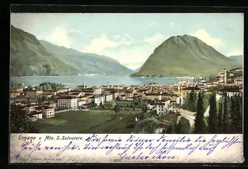 AK Lugano, Ortsansicht und Monte San Salvatore