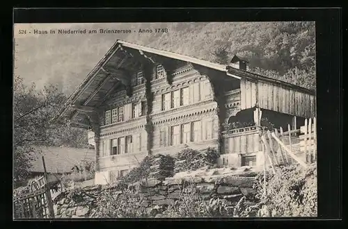 AK Niederried am Brienzersee, Holzhaus anno 1748