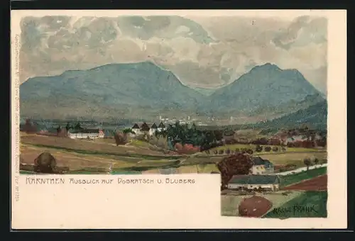 Künstler-AK Raoul Frank: Dobratsch, Panorama mit Bluberg und Dobratsch