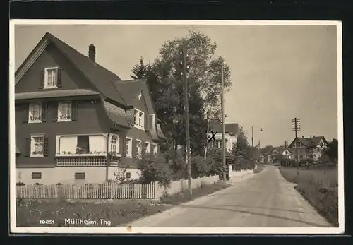 AK Müllheim, Strassenpartie mit Villen