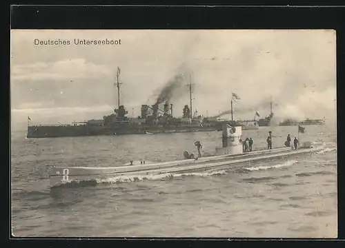 AK Deutsches U-Boot U 8 geht auf Feindfahrt