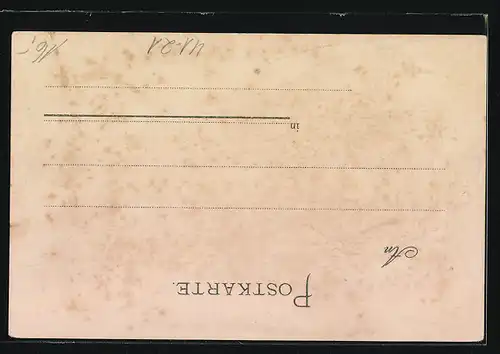 Lithographie Kreuzer Kaiserin Augusta auf hoher See