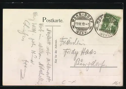 AK Worb, Gasthof zum Löwen, Teilansicht aus der Vogelschau