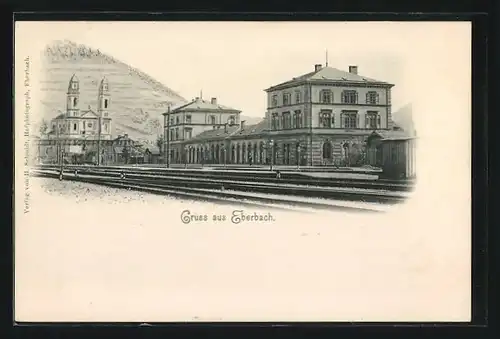 AK Eberbach, Bahnhof von der Gleisseite