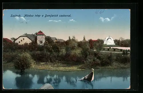 AK Szolnok, Müvész telep a Damjanich szoborral