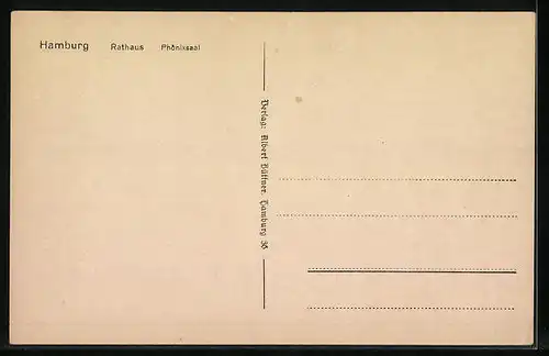 AK Hamburg, Phönixsaal im Rathaus