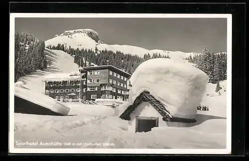 AK Hirschegg / Kleinwalsertal, Sporthotel Auenhütte im Schnee