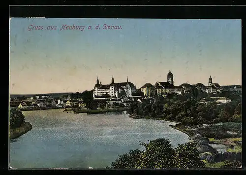 AK Neuburg a. d. Donau, Ortsansicht aus der Vogelschau