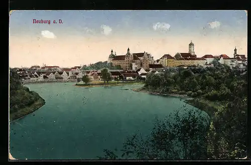 AK Neuburg a. D., Ortsansicht aus der Vogelschau