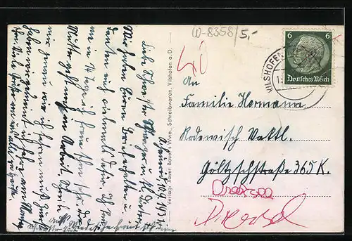 AK Vilshofen a. D., Totalansicht aus der Vogelschau