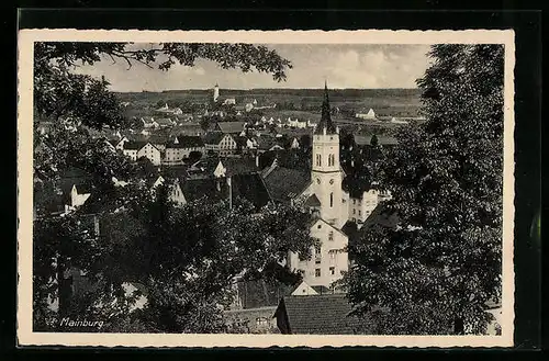 AK Mainburg, Gesamtansicht aus der Vogelschau