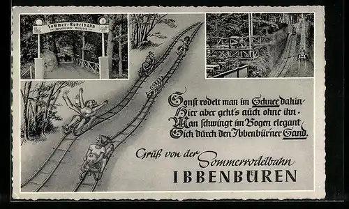 AK Ibbenbüren, Sommer-Rodelbahn mit Spruch
