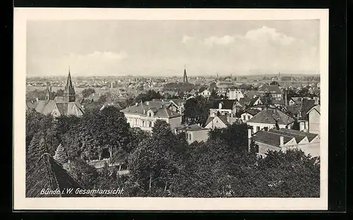 AK Bünde i. W, Gesamtansicht aus der Vogelschau