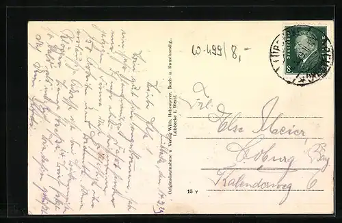 AK Lübbecke i. Westf., Totalansicht aus der Vogelschau