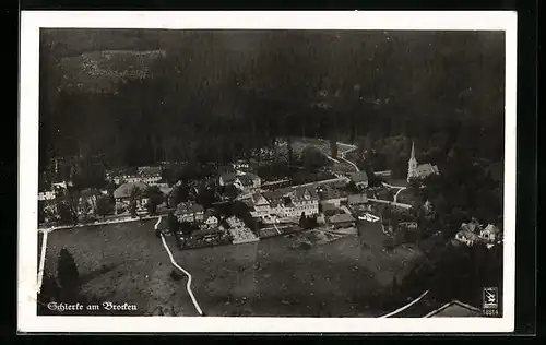 AK Schierke am Brocken, Ortsansicht vom Flugzeug aus