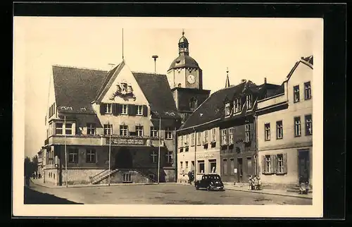 AK Barby /Elbe, Marktplatz mit Rathaus