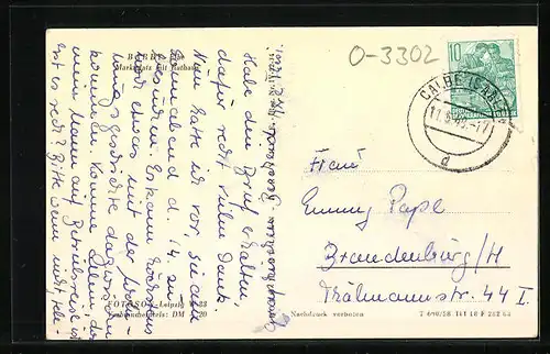 AK Barby /Elbe, Marktplatz mit Rathaus