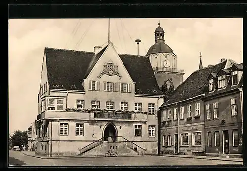 AK Barby /Elbe, Marktplatz mit Rathaus