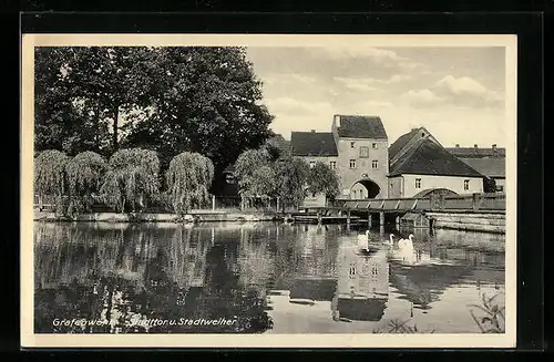 AK Grafenwöhr, Stadttor und Stadtweiher