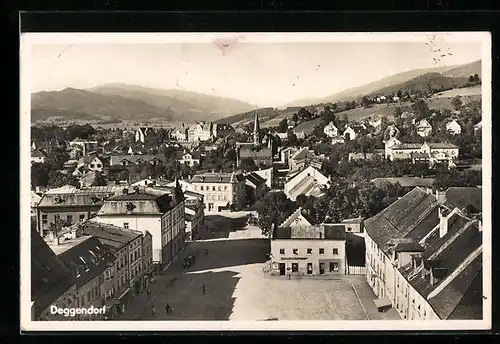 AK Deggendorf, Ortsansicht aus der Vogelschau